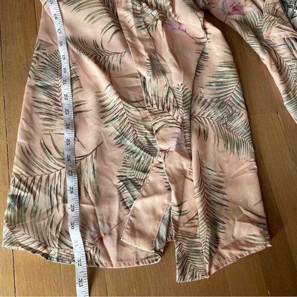 NWT Rory Frida Hawaiian Floral Kimono Flare Sleeve Blush Sz S Beach Boho Cover - Picture 9 of 10